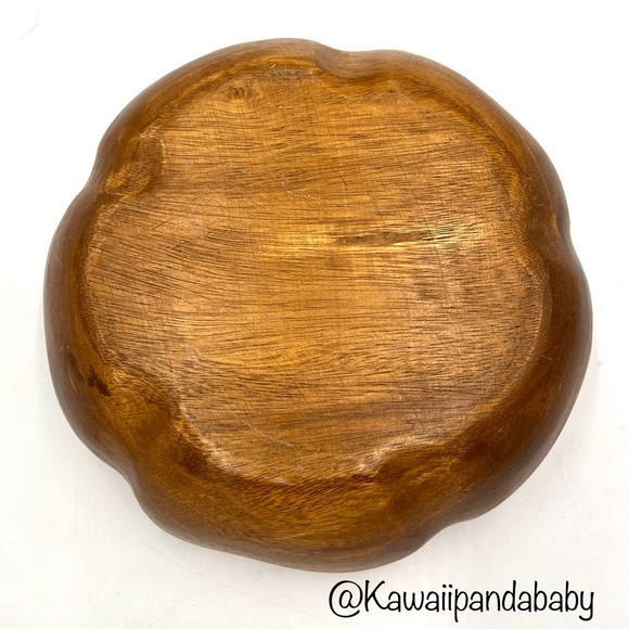 Vintage MCM Mid Century Modern 12” Monkey Pod Solid Turned Wood Retro Salad Bowl - Picture 3 of 7